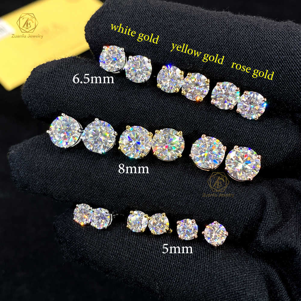 Hot Top Selling Cheapest Classic Design 925 Sterling Silver GRA Certificated 5mm 6.5mm 8mm Diamond Moissanite Stud Earrings