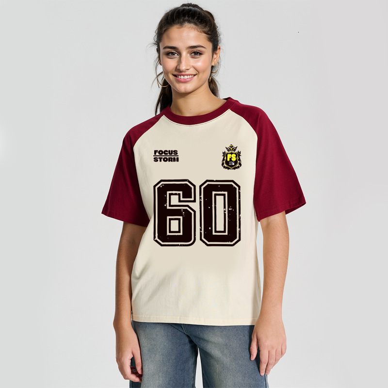 Designer T-shirt With Shoulder Patchwork Printed Short Sleeved Shirt For Women Summer Casual Sports Style Top Loose Knit Trend