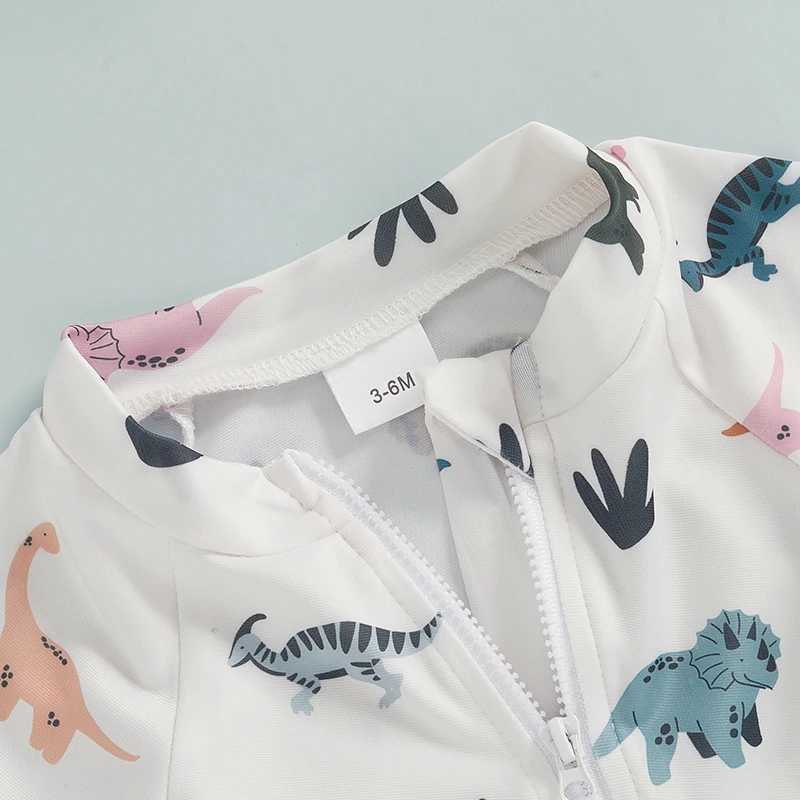 Citgeett Summer Toddler Boys Swimsuit Playsuits Print Zipper Short Sleeve Bathing Suit Cap ClothesXJ250214