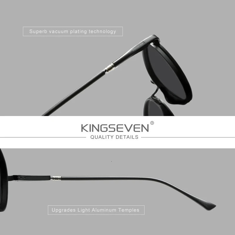 KINGSEVEN Round Frame Sunglasses For Men Polarized UV400 Vintage Women Eyewear Protect High Quality Glasses 250213