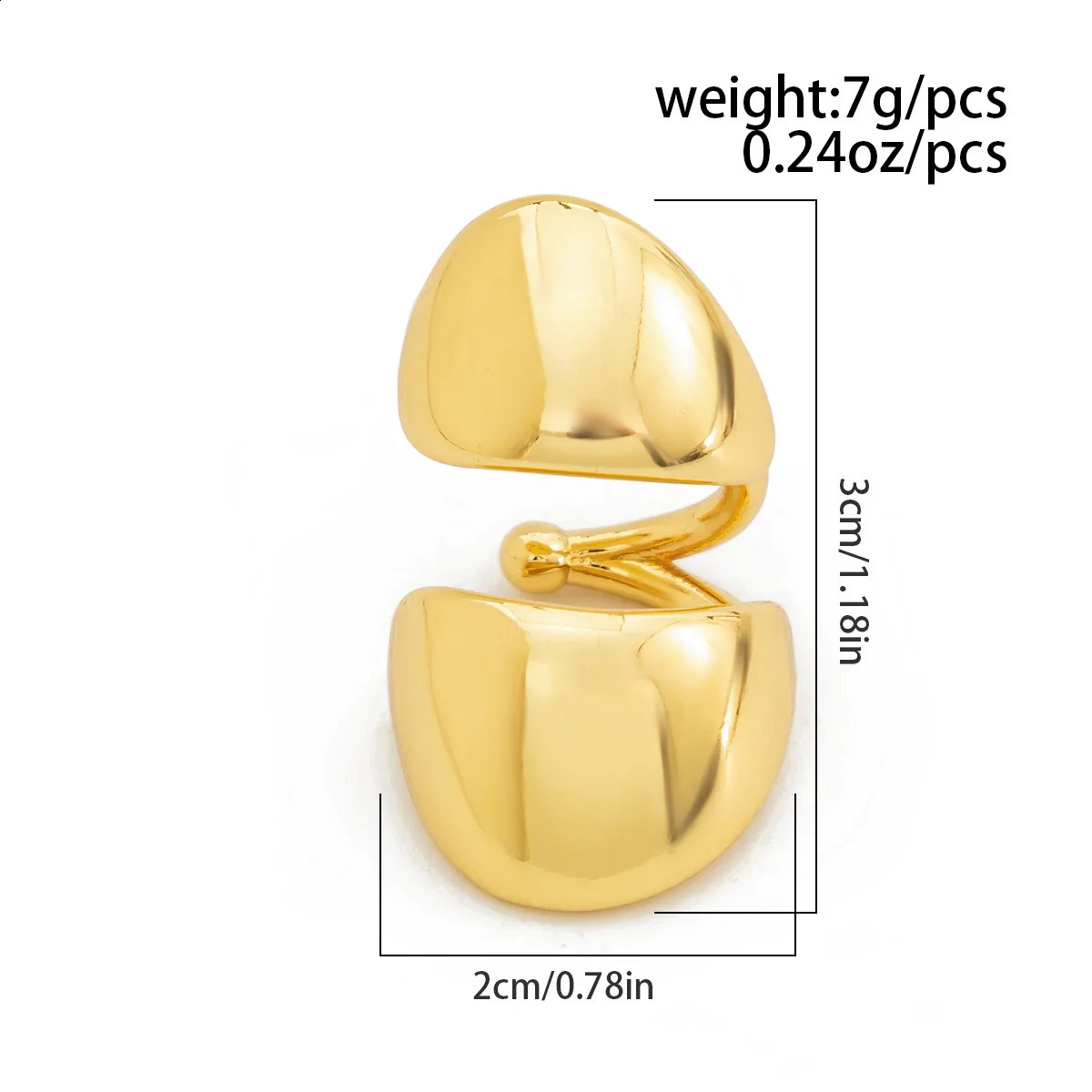 1Pc Goth Geometric Metal Clip Earrings Women Trendy Glossy C Shape No Piercing Cartilage Ear Cuff Y2K Jewelry Accessories 250213