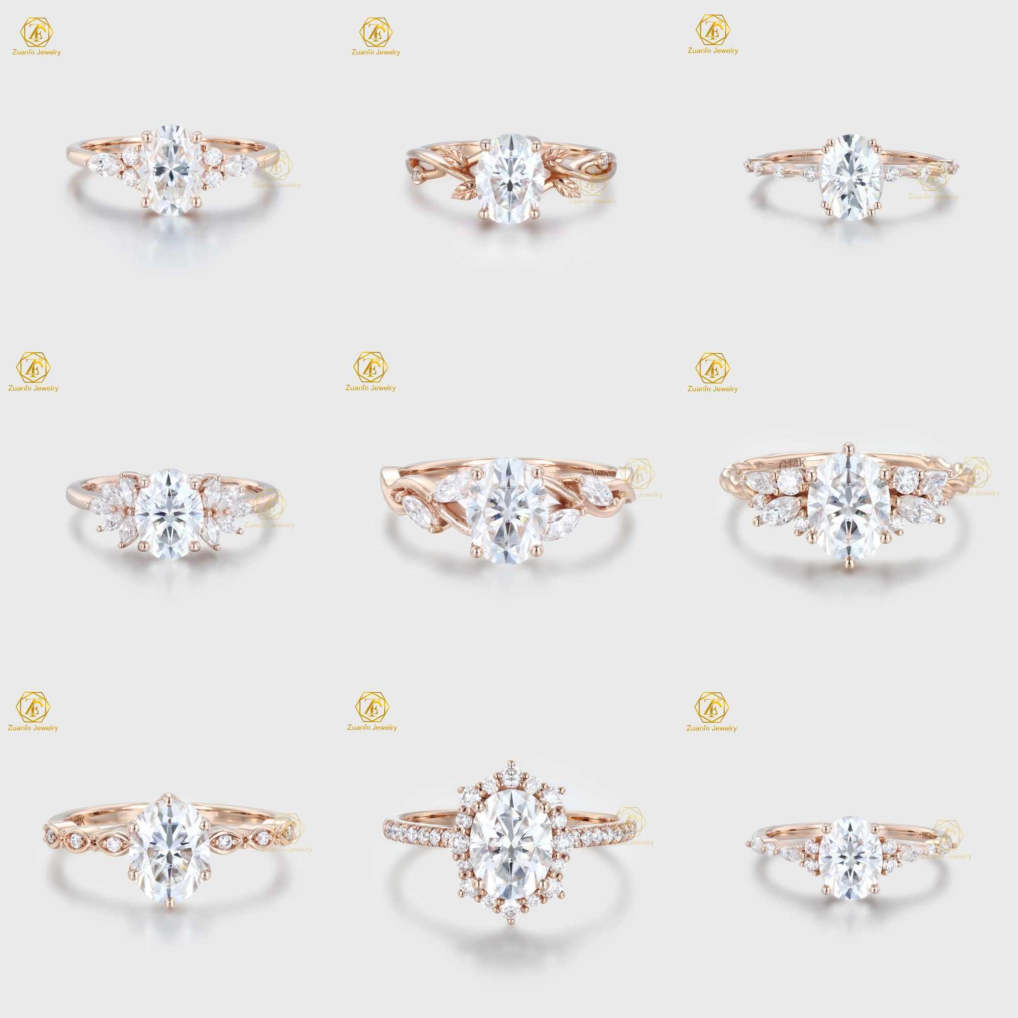 Custom 0.5ct 1ct 1.5ct 2ct 2.5ct 925 Silver 10K 14K 18K Gold Jewelry IGI Certified HPHT CVD Lab Diamond Engagement Wedding Ring