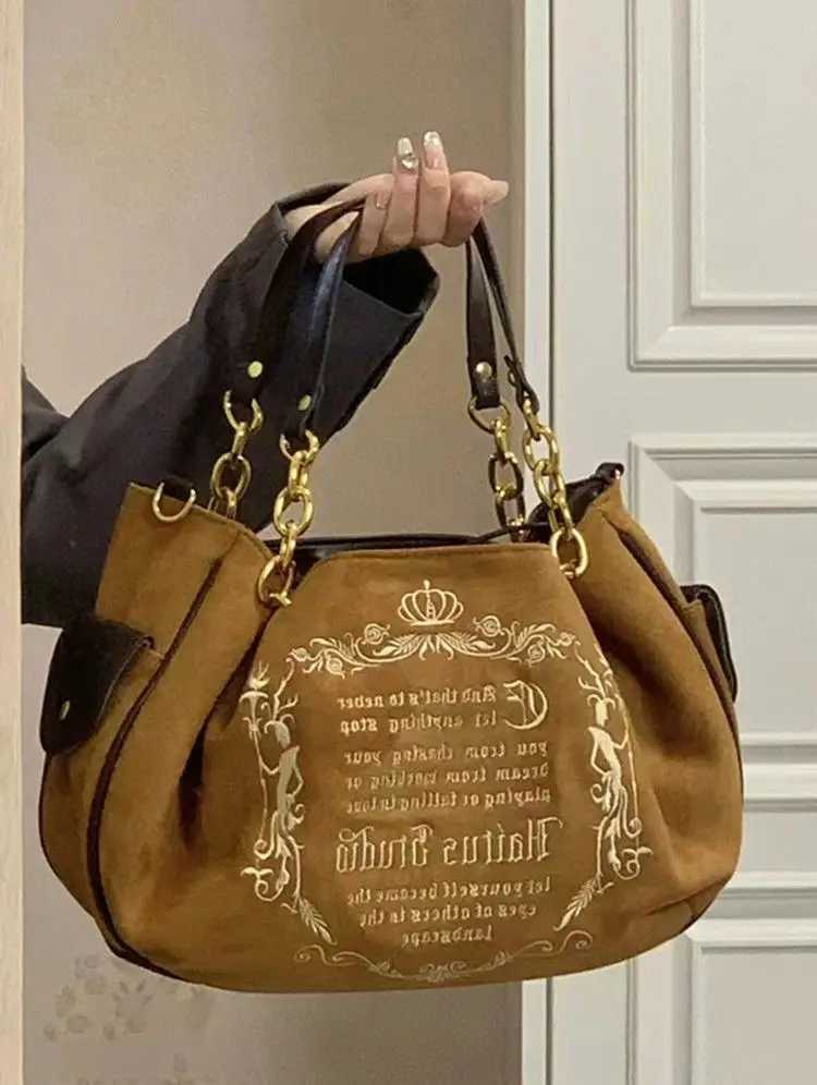 JIAERDI Vintage Letter Y2k Handbag Wen Gothic Large Capacity Casual Crossbody Bag Purse Fem Harajuku Ahetic The Tote Bag Z250215