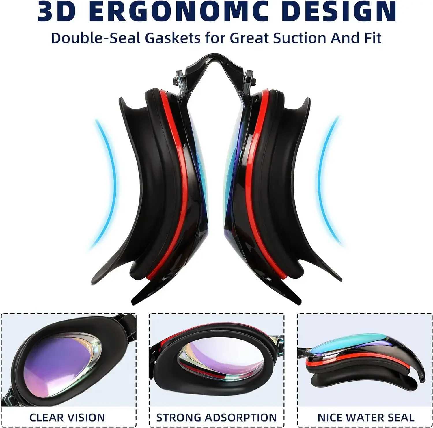 Adult Kids Swimming Glasses Myopia Goggles glasses with DegreeReplacable Nose Frame and Anti-fog Spray Z250215