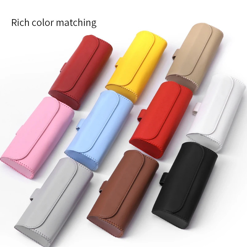 PU Leather Car Visor Sunglasses Case Clip Hanger Magnetic Fastener Sunglasses Holder Storage Box Eyeglasses Holder Car Interior 250213