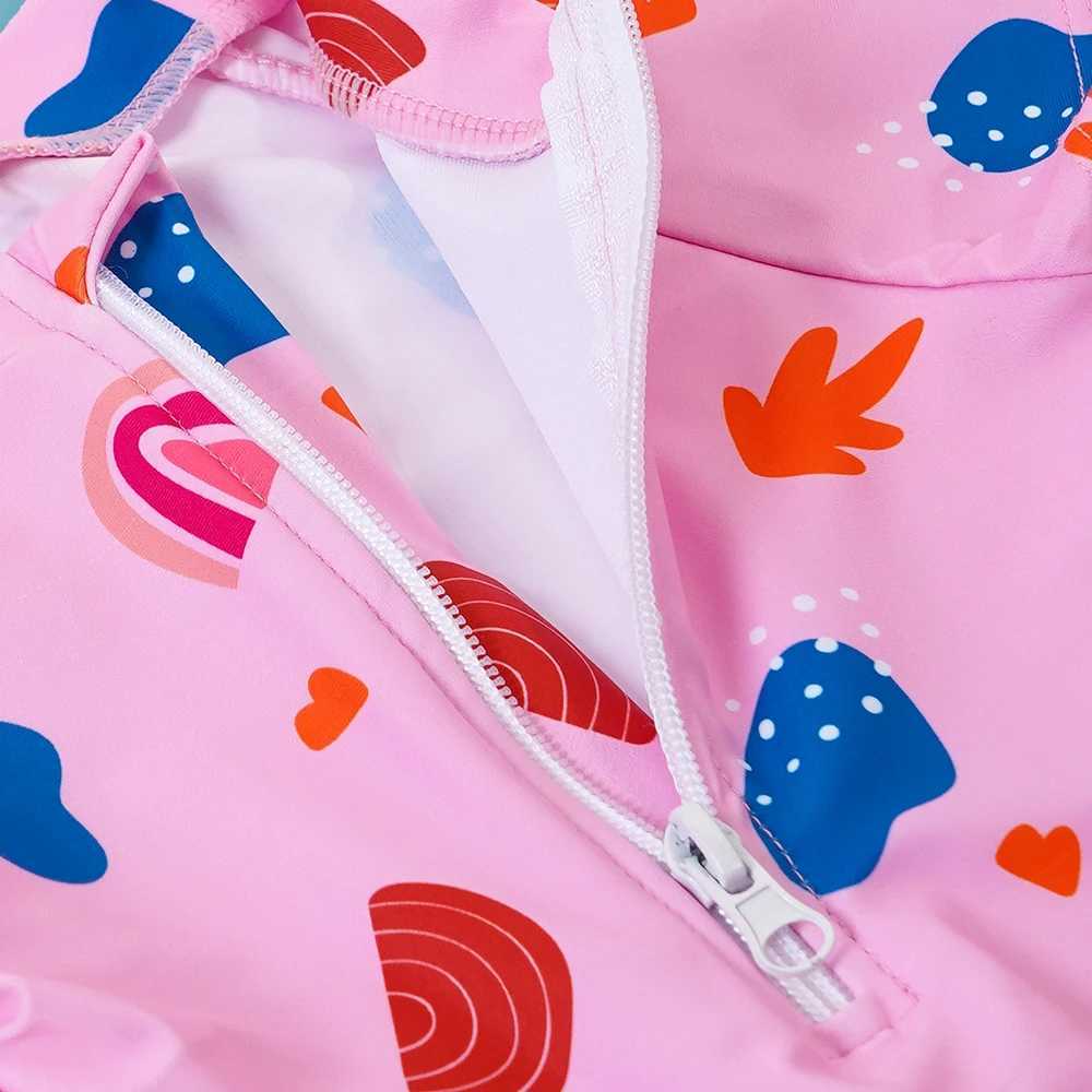 Elinfant Baby 0-2Y Newborn Infant Toddler Baby Boy Girl Swimsuit Short Sleeve Swimwear Beachwear Suit With HatXJ250214