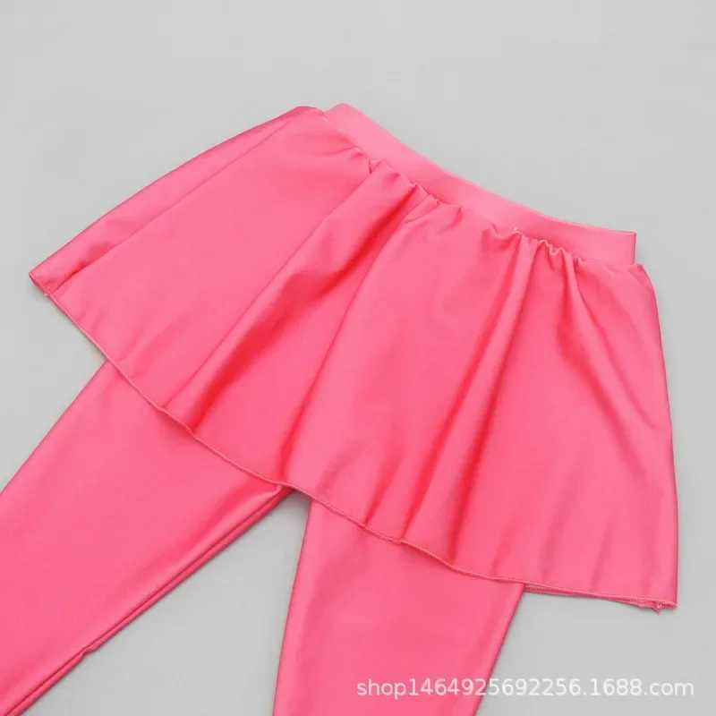 Girl Two Pieces Suit 3-11 Year Children Long Sleeve Skirt Swimsuit Kid Cute Flower Print Swimwear Baby Bathing SuitXJ250214