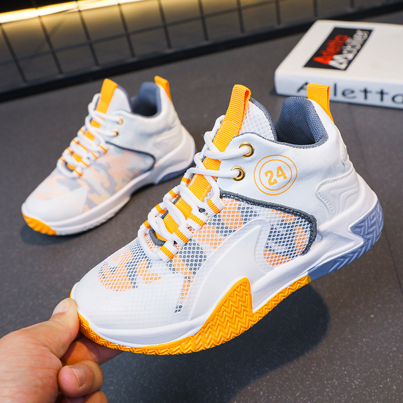 Kids Basketball Shoes Boys Sneakers Non-slip Toddler Trainers Basketball Shoes Outdoor Youth Children Sport Shoes Sizes 11C-6.5Y