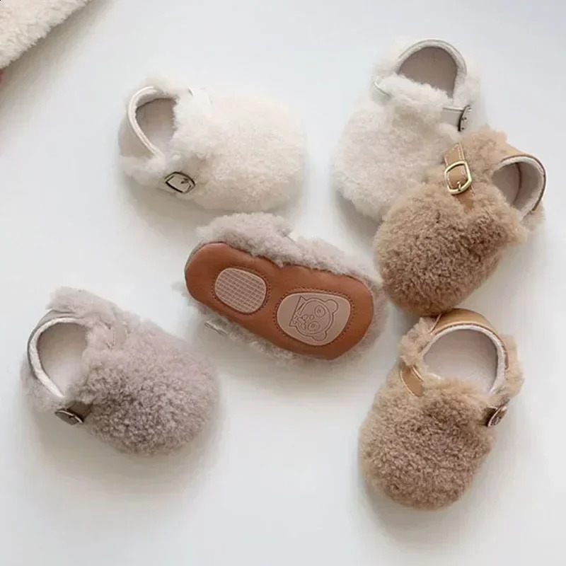 Baby Shoes Fashion Plush Cotton Children First Steps Walkers Thickened Winter Autumn Warm Boy Shoes Kids Soft Footwear 0-2 Years 250214