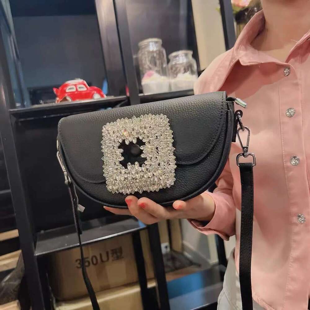 Autumn New Crystal Shiny Dias Women Fashion Handbag Genuine Leather Cowhide Shoulder Messenger Bag Lady Female Purse