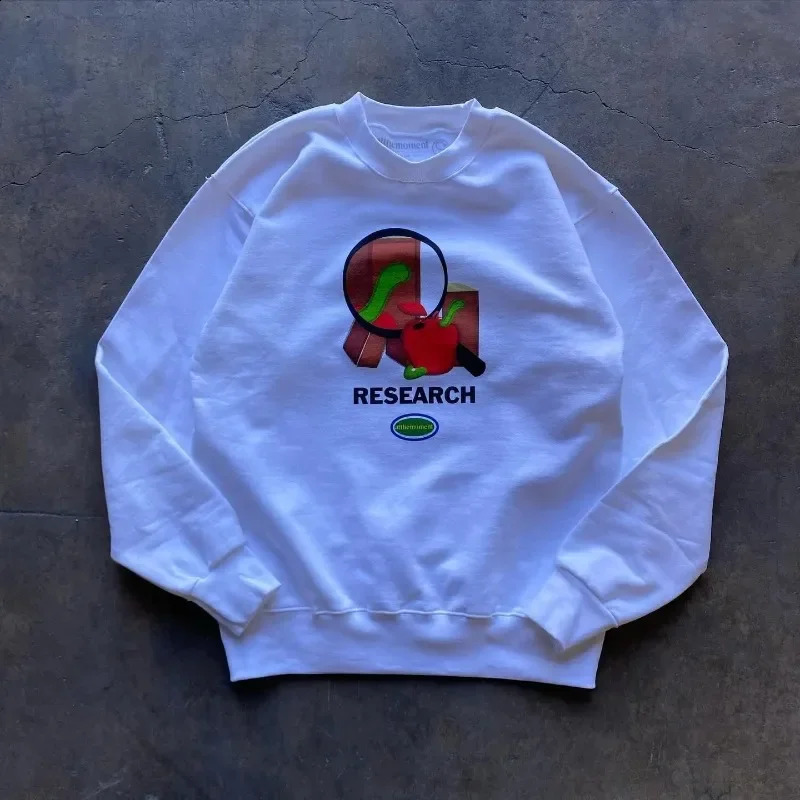 Hip hop Harajuku oversized long sleeve top men and women street retro trend sweatshirt Goth Korean fashion letter print pullover 250214