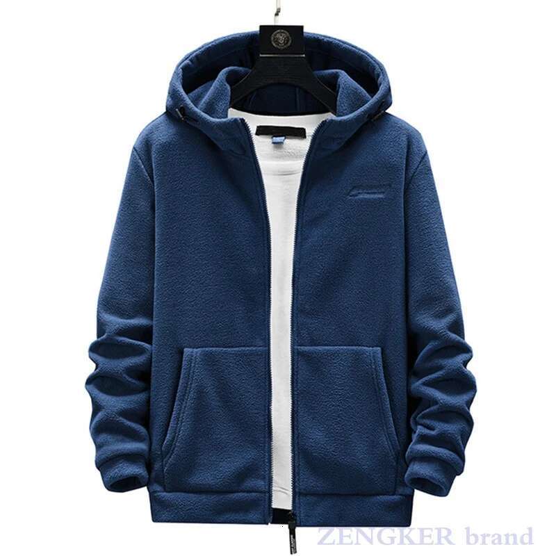 New men's outdoor plus size man hoodies spring autumn polar fleece cardigan hooded sweater jacket men sweatshirt 7XL 8XL