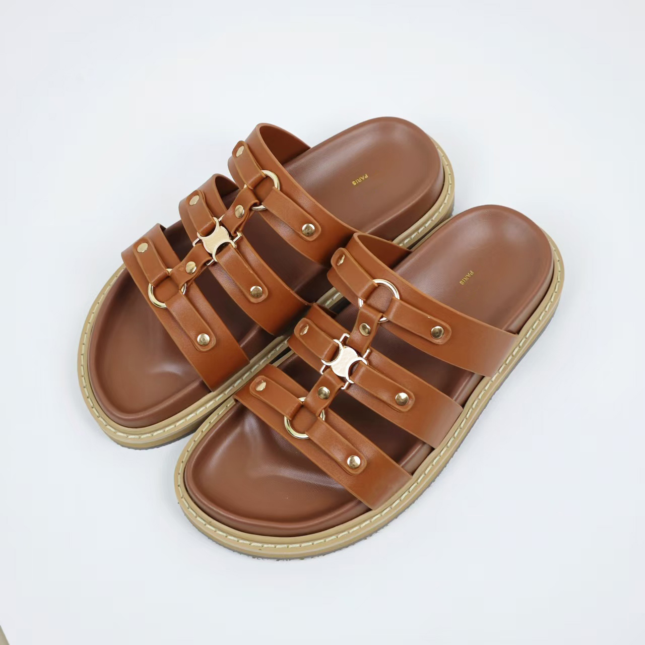 Summer slides Beach slippers Classic Designer Thick soled slippers flops leather lady Slides women shoes Hotel Bath Ladies sexy Sandals