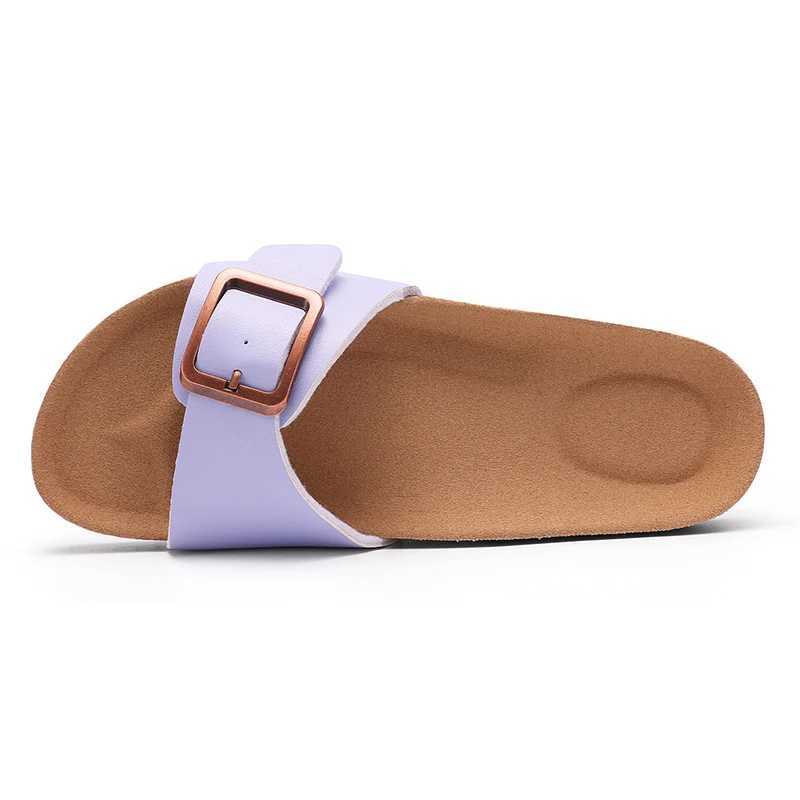 Cwarm Womens New Slippers From Cork Footbed Flip Flops Outdoor Beach Sandals With Arch Support Womens Slides Y250506