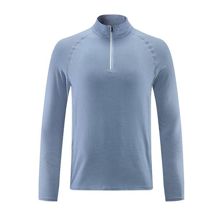 L-369 Men's Outdoor Long-Sleeve Sports Shirt - Quick-Dry, sports jacket for men, Breathable, Fitness Zipper Stand Collar Top for Autumn & Winter