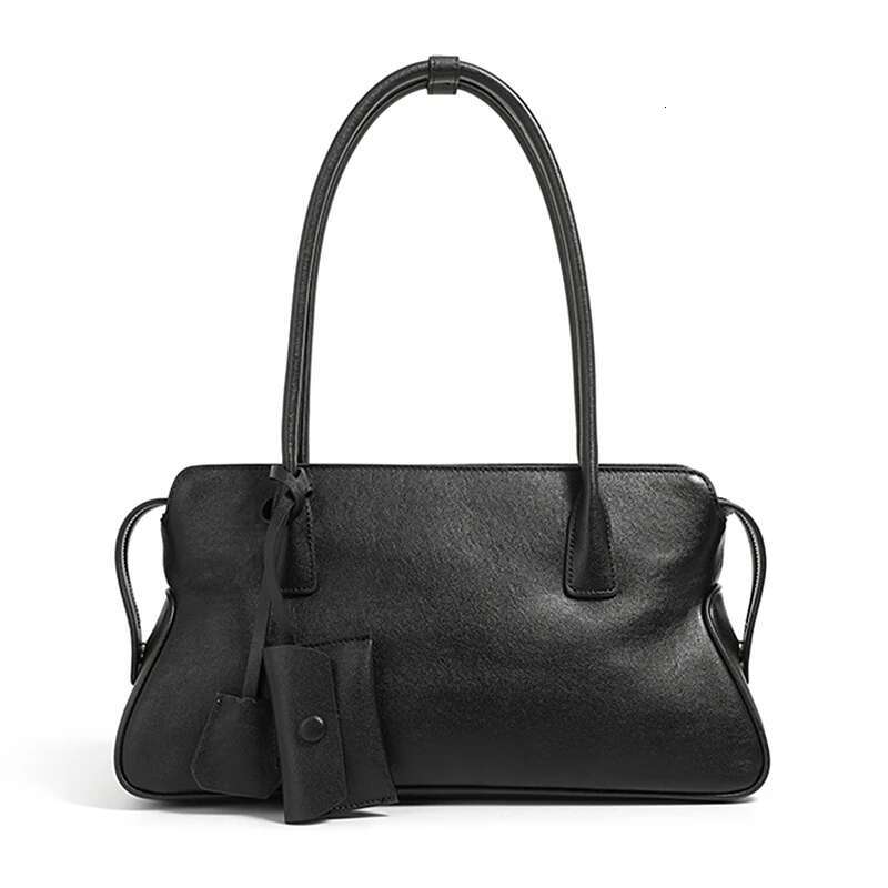Burminsa Cowhide Genuine Leather Underarm Shoulder Bags For Women Designer Top Handle Bowg Tote Ladies Handbags Genuine Leather Cartoon BagVoyage