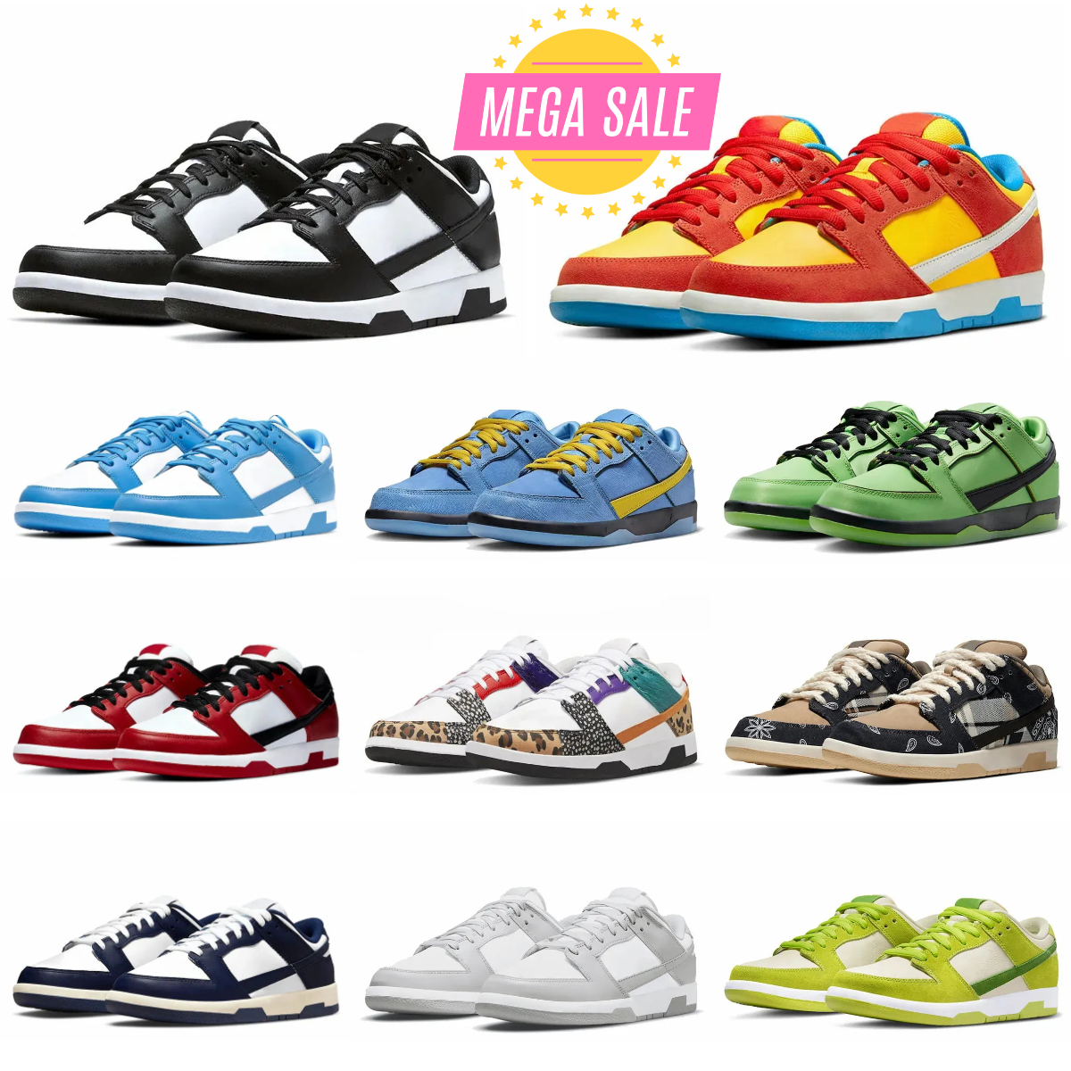 Trainers Low Mens Women Sports Shoes Designer White Black Bart Simpson Los Angeles Orange Lobster Outdoor Grey Fog Jarritos Mummy Why So Sad UNC Tennis Sneakers H667