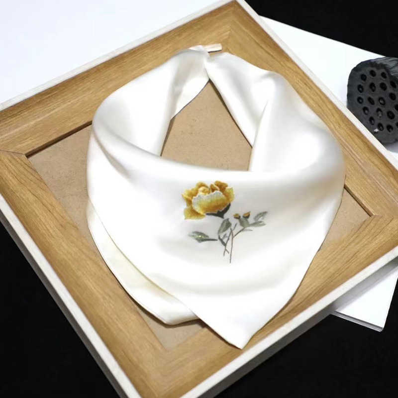 Su embroidery hand embroidered mulberry silk scarf is a must-have silk handkerchief for gift giving and personal use