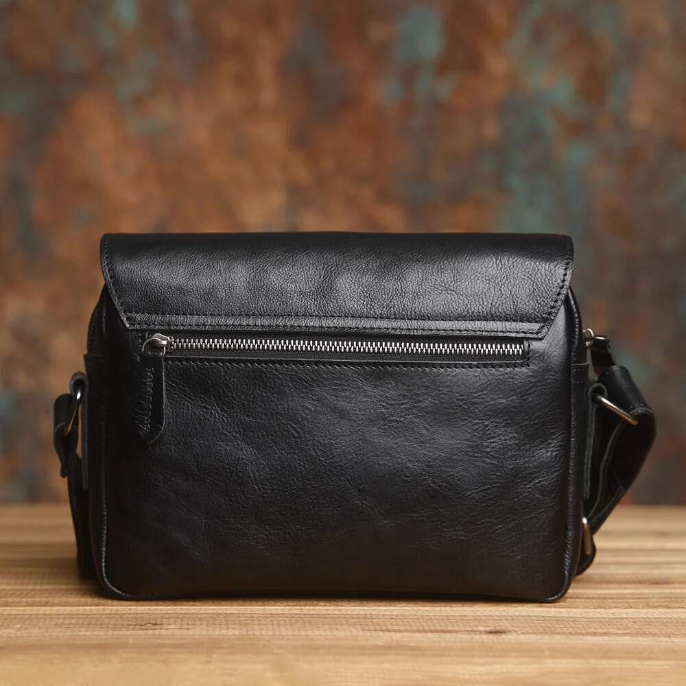 NASVA Genuine Leather Men's Shoulder Vintage Small Crossbody Casual Messenger Outdoor Sports Bag