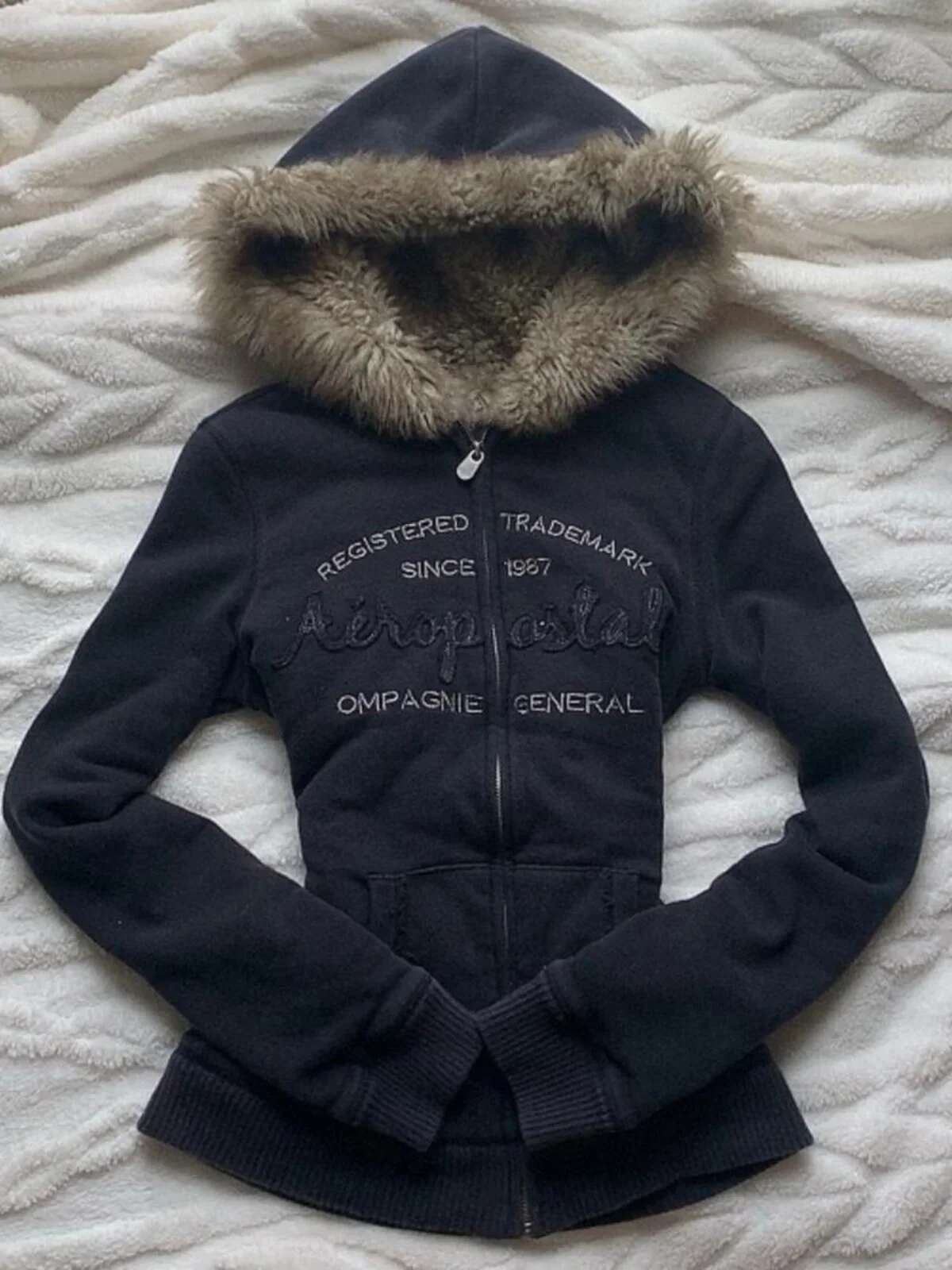 Y2K Retro Haruku Letter Embroidery Plush Dark Zipper Hooded Sweatshirt for Women's Autumn and Winter 2000s Fashion Jacket