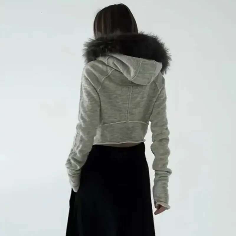 Y2K Ins Original American Retro Plush Zipper Cardigan Street Niche zipper Jacket Casual Splicing Autumn And Winter Hoodie Women