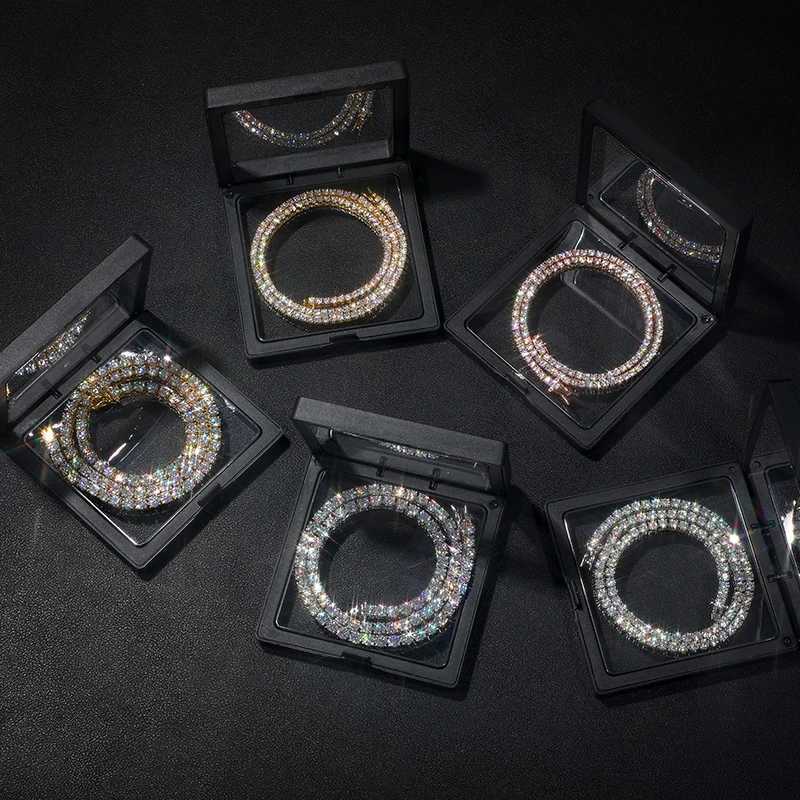 Designer necklace Sparkling Moissanite Tennis Chain Bracelet Necklace 100% 925 Sterling Silver Pass Diamond Test Fine Jewelry Valentines Day Gift