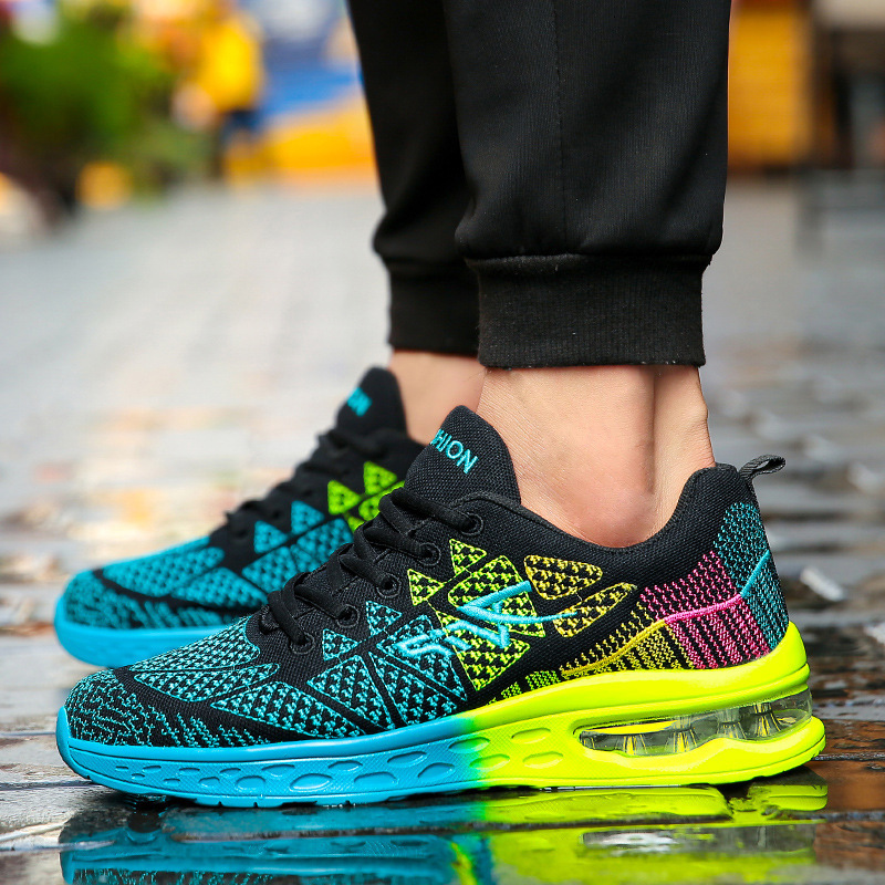 Men's Summer Designer Flyknit Mesh Breathable Low Help Student Fashion Sports And Leisure Couple Style Big Air Cushion Running Shoes Sports Shoes