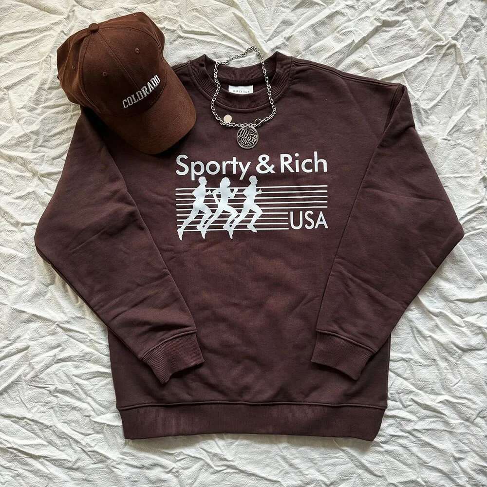 New Arrival American Vintage Style 90'ss Female Printed Cotton Crewneck Sweatshirt Long Sleeve Loose Street Fashion Y2K Pullover