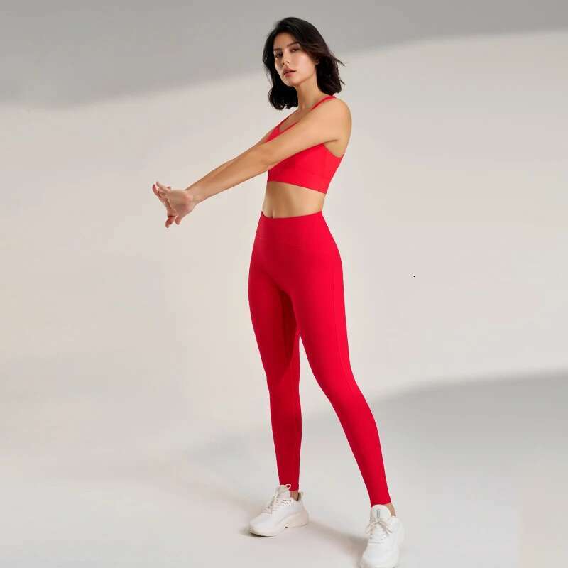 Women's Sports Fiess Running Quick Dry Bra Tight Stretch Nine Points Pants High Waisted Skinny Yoga Set