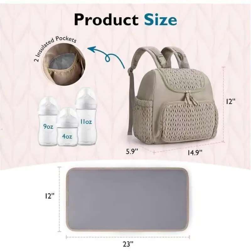 Cross-Border Diaper Multifunctional Mother And Out Of Fashion Mom Large Capacity Backpack Baby Stroller Hanging Bag