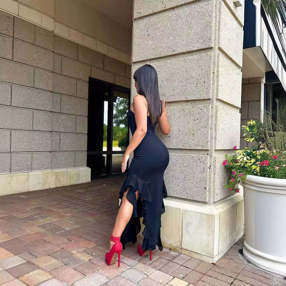 European and American style summer hot item suspender jellyfish mesh lace dress sexy spicy girl women's 2025 new casual fashion trend clothing