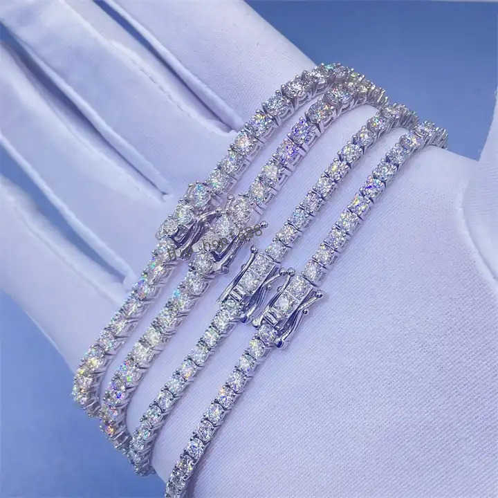 Luxury Bracelet Fashion Jewelry Bracelet 2mm 3mm 4mm 5mm Moissanite Tennis Chain Bracelets With 925 Silver for Man