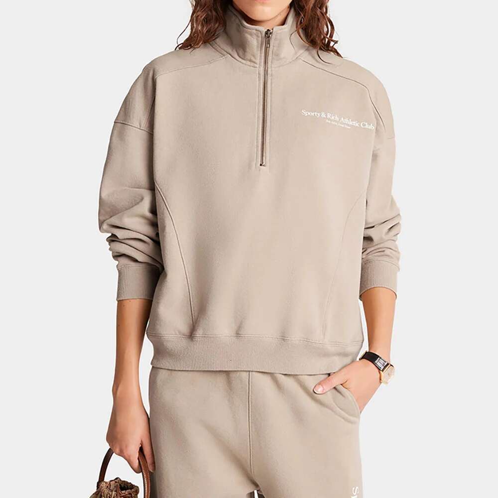 5W307 Club Letter Graphic Print Sweatshirt Women Turn-Down Collar Long Sleeve Sporty Female Pullover Vintage Casual Lady Top