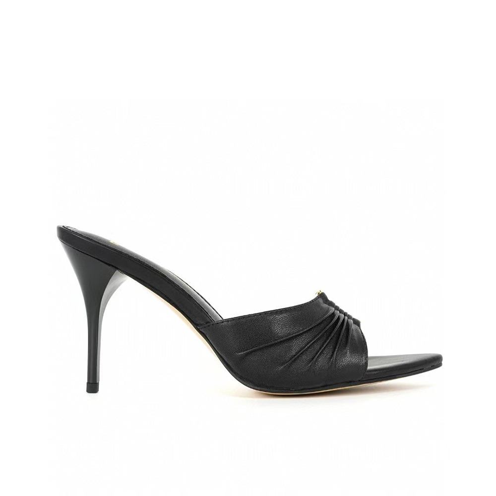 Elegant Ladies stiletto Slippers mule Genuine Leather Fashionable Letter Buckle Sharp toes sandals luxurious designer high-heeled Slippers Sizes 35-44 with box