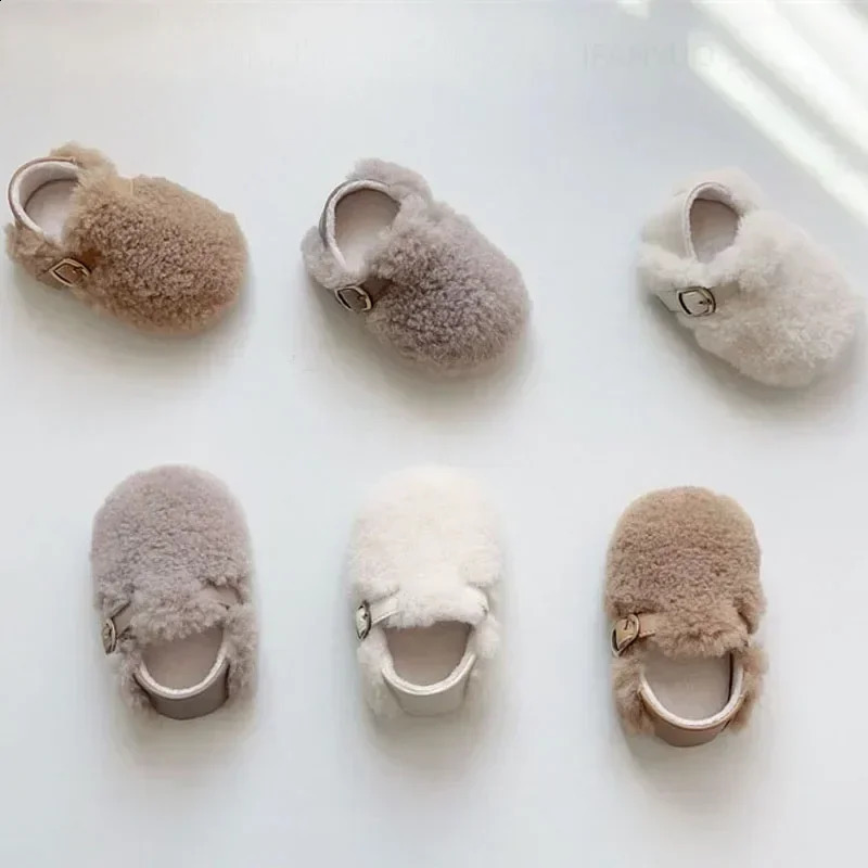 Baby Shoes Fashion Plush Cotton Children First Steps Walkers Thickened Winter Autumn Warm Boy Shoes Kids Soft Footwear 0-2 Years 250214