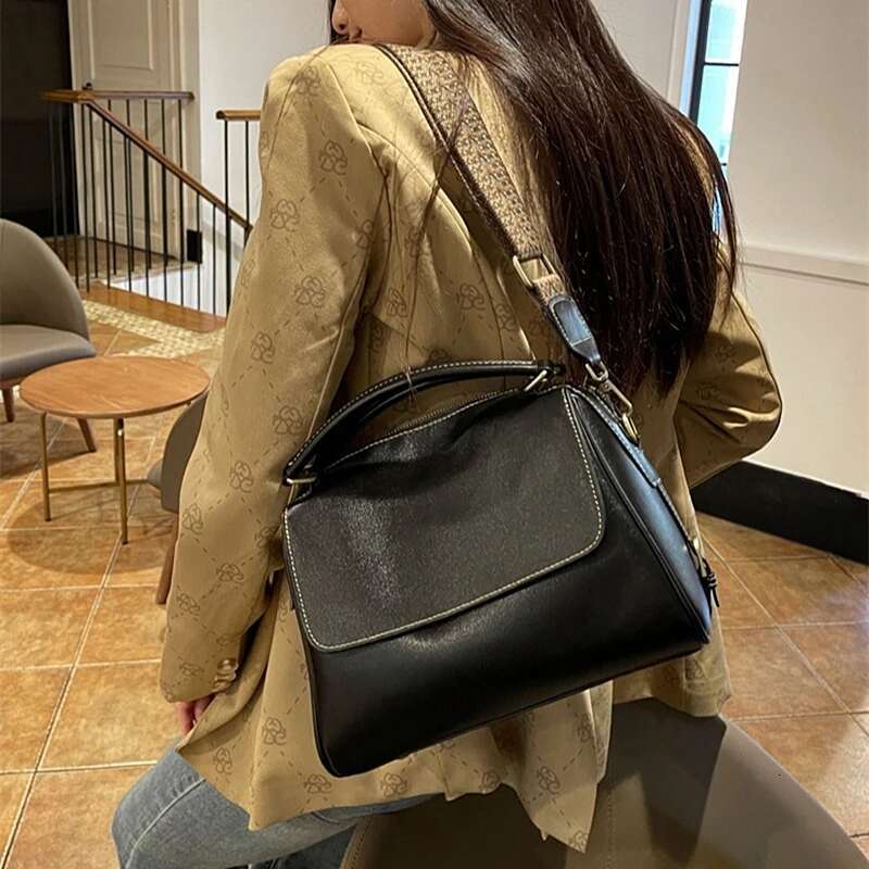 Hifashion Vintage Genuine Leather Boston Shoulder Bags For Women 2025 Trend Designer Crossbody Purses Work Tote Ladies Handbags