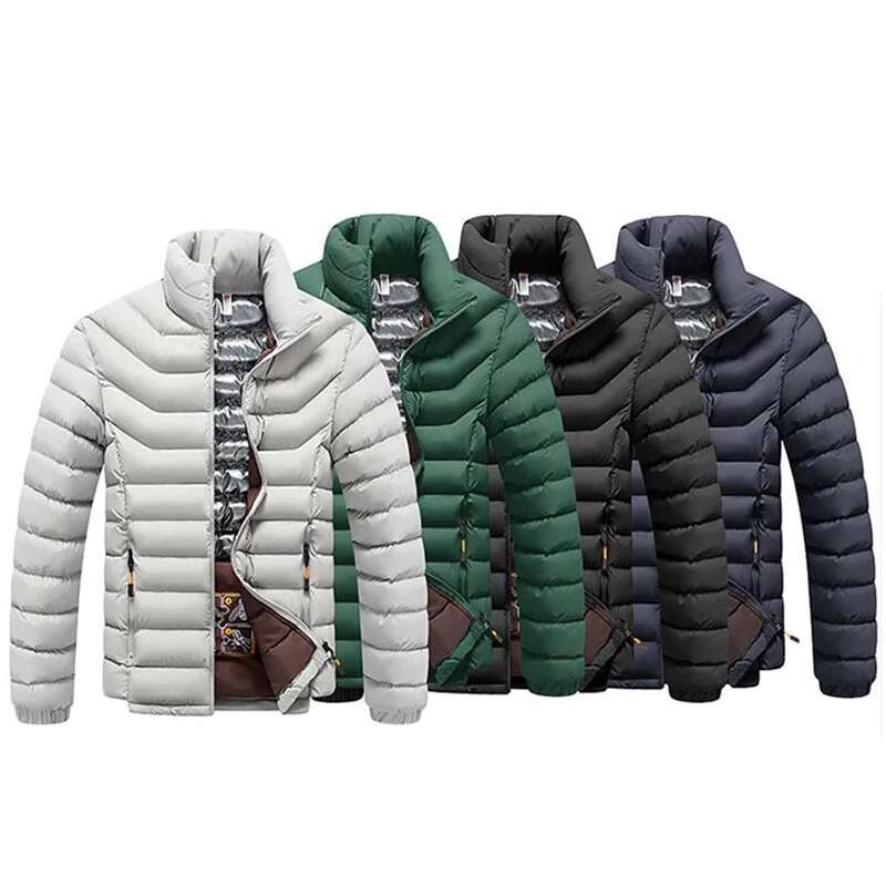 2023 Winter New Men Fashion Warm Solid Thick Windproof Outwear Autumn Mens Casual Waterproof Parkas Jacket Coat Male