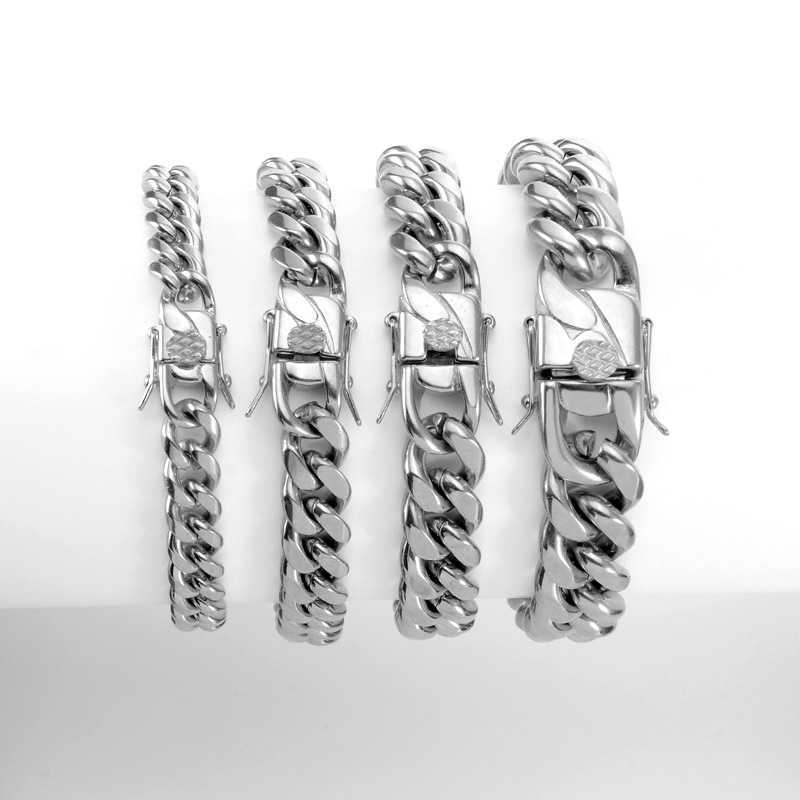 Faucet Chain Necklace Miami Cuba Silver Stainless Steel Trendy Men 6mm 8mm10mm12mm 14mm 16mm 18mm Gold Cuban Link Chain 1pc/opp.