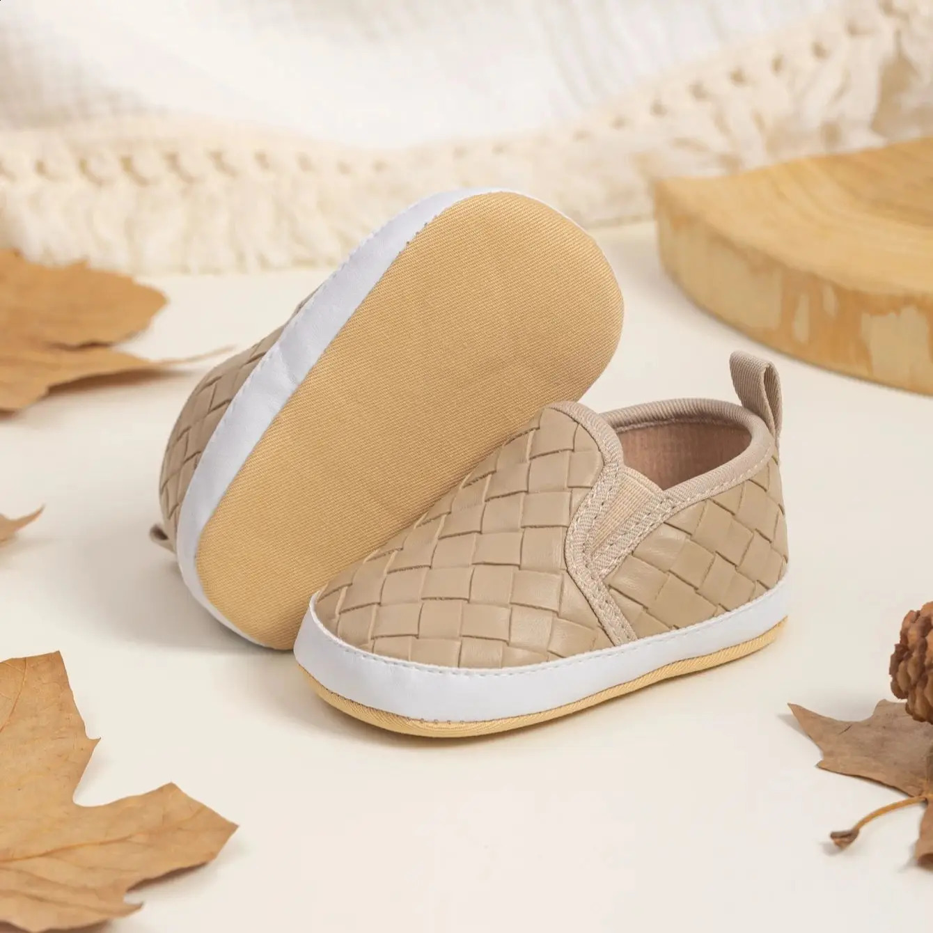 Meckior Baby Boys Girls Shoes Loafers Fine Checkered Shallow Mouth Casual First Walkers Anti Slip Crib Boys Shoes 0-18M 250214