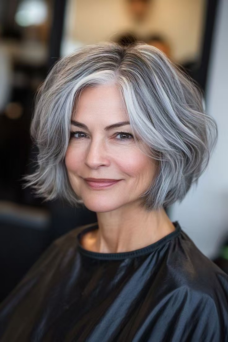 Trendy white higlights gray wigs bob human hair,5x5 hd lace closure frontal grey wig, short curly haircuts chic pixies playful bobs layered perfect fo