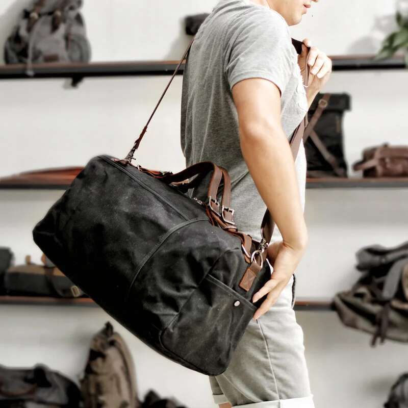 Gym Men Duffel Retro Waxed Canvas Travel Bags Hand Lage Designer Weekend Bag Waterproof