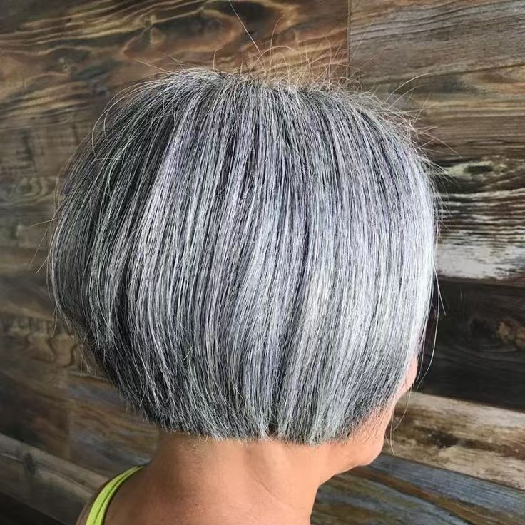 Trendy white higlights gray wigs bob human hair,5x5 hd lace closure frontal grey wig, short curly haircuts chic pixies playful bobs layered perfect fo