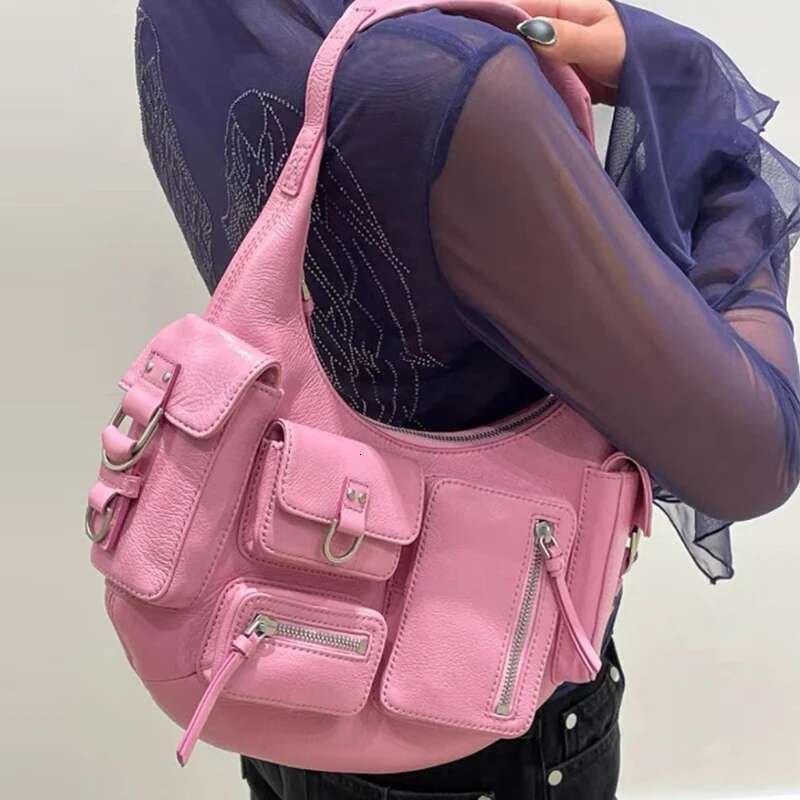 Moto & Biker Y2k Half Moon Bags For Women Designer Handbags Purses 2023 New In Zipper Multiple Pockets Underarm Shoulder