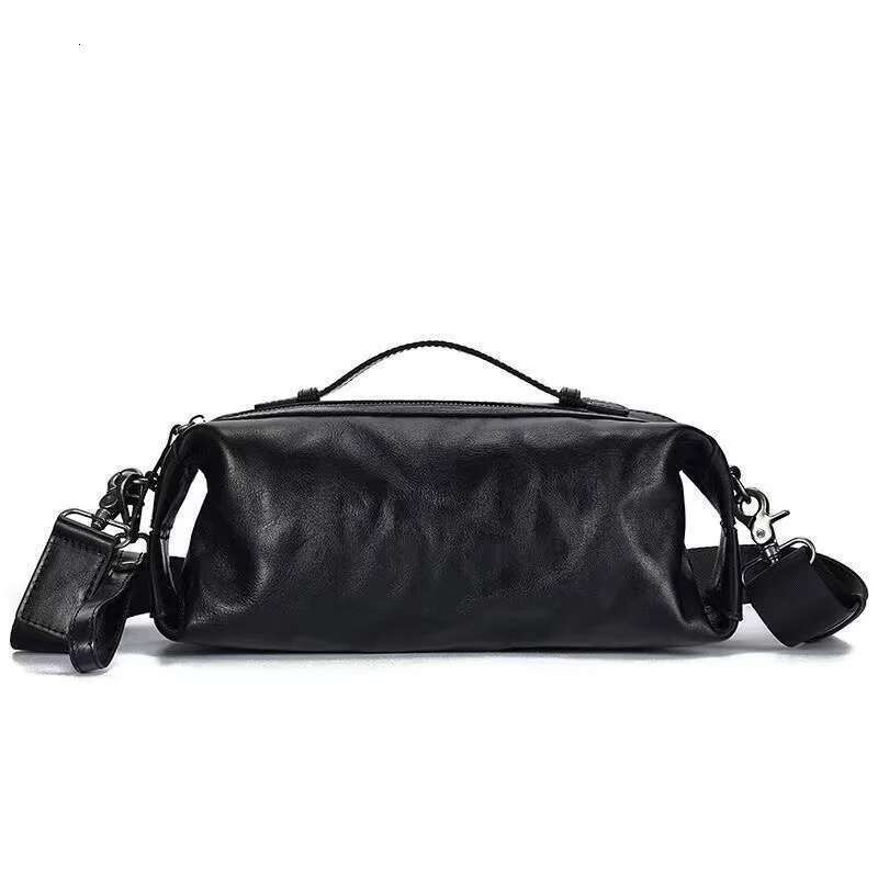 Wmnuo Shoulder Man Genuine Cowhide Leather Leisure Crossbody Messenger Bag Male Large Capacity Handbag Pillow Pocket
