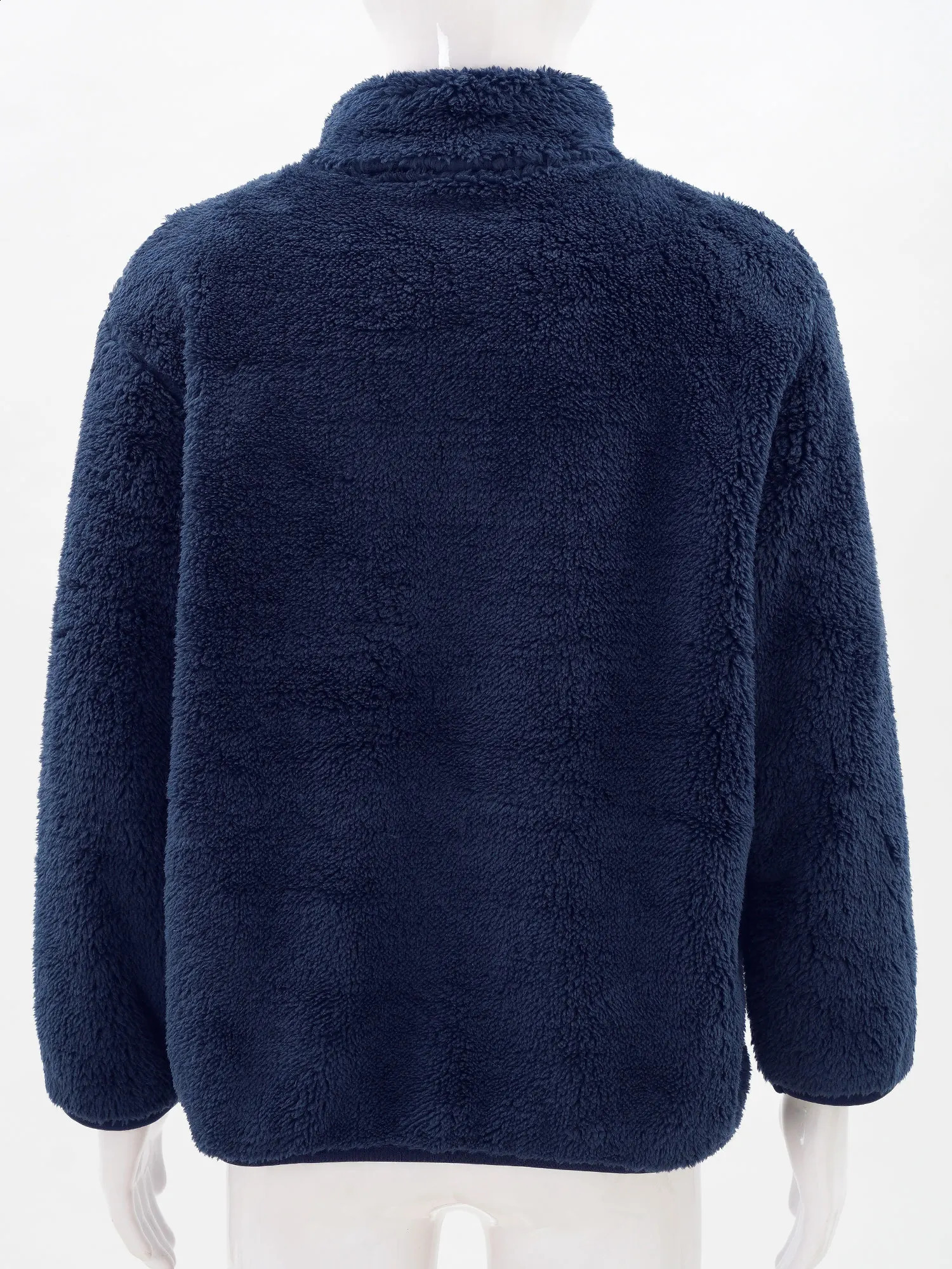 Girl and boy warm wool jacket with full zipper turtle neck top autumn and winter jacket with pockets 2-12 years 250214