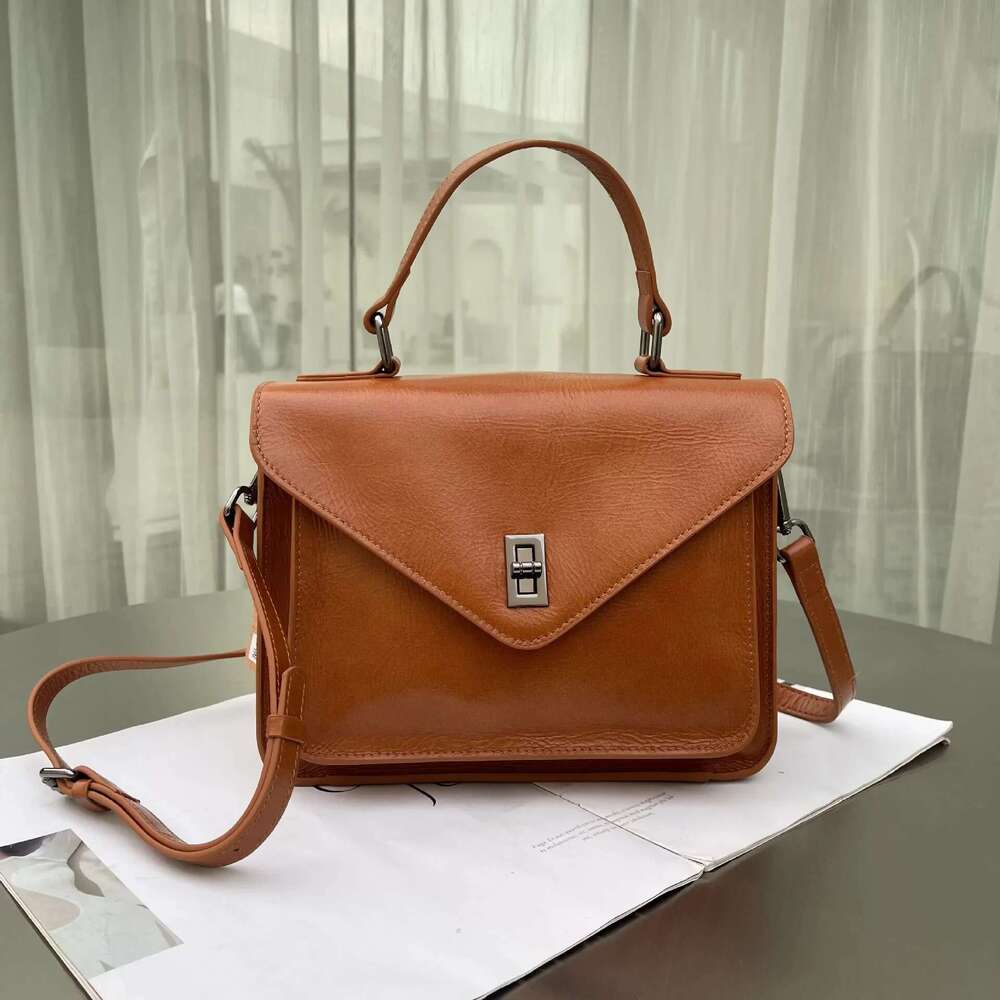 Customized Vintage Small Square Genuine Leather Women's Bag Commuter Large Capacity Free Shipping Crossbody