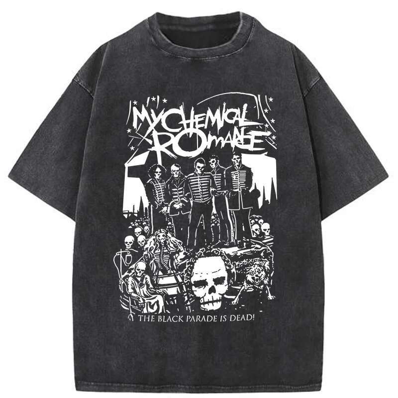 Summer My Chemical Romance Mcr Dead Men's T-Shirt Black Parade Punk Emo Rock Fashion Top Female Oversized T Shirt Clothing
