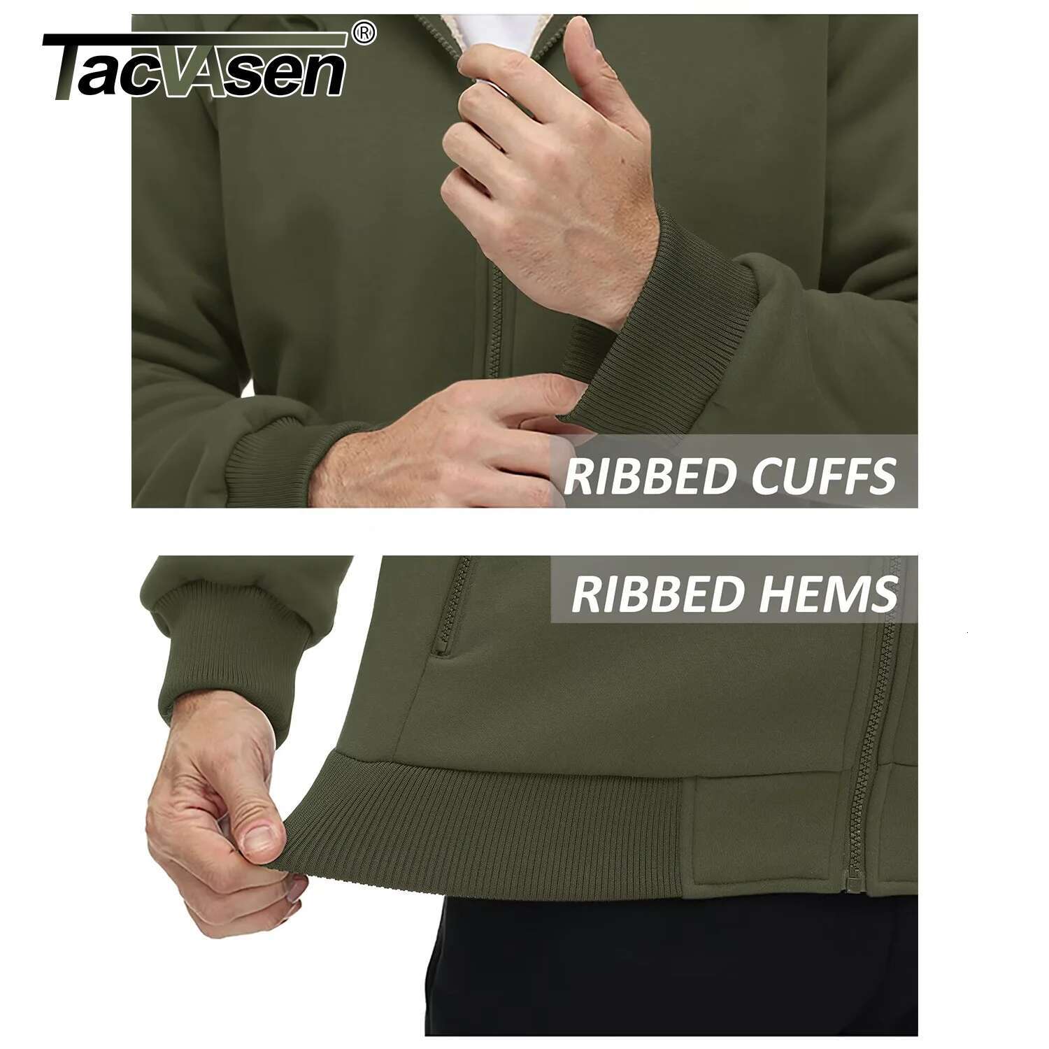 TACVASEN Fleece ing Winter Hoodie Mens Sherpa Jackets Windproof Full Zip Warm Coats Climbing Hooded Casual Outwear Sportswear