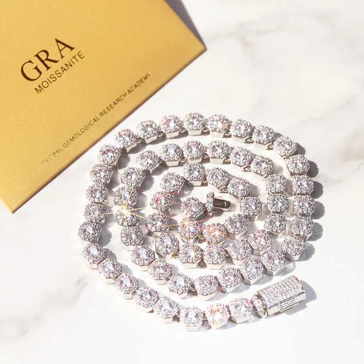 Rts Sale Large Size Vvs Moissanite Diamond Hip Hop Jewelry Cuban Link Chain Necklace for Men