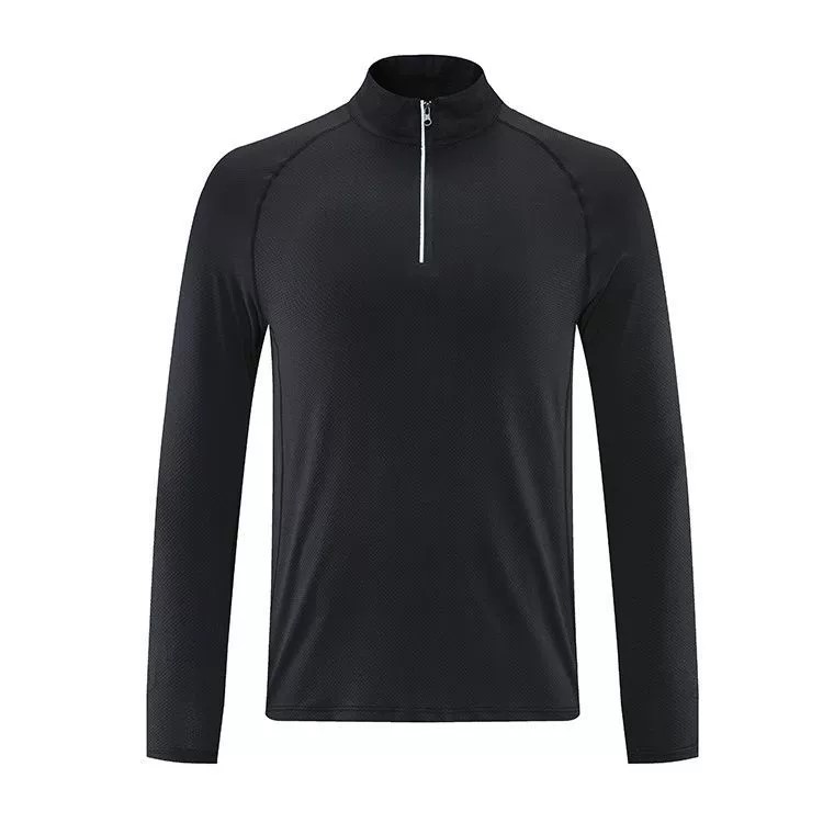 L-369 Men's Outdoor Long-Sleeve Sports Shirt - Quick-Dry, sports jacket for men, Breathable, Fitness Zipper Stand Collar Top for Autumn & Winter